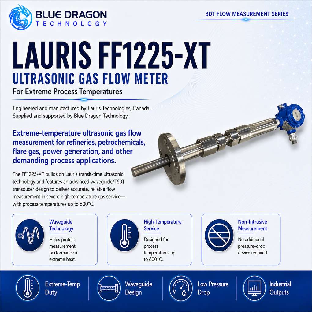Ультразвуковой расходомер газа для экстремальных температур Lauris FF1225-XT