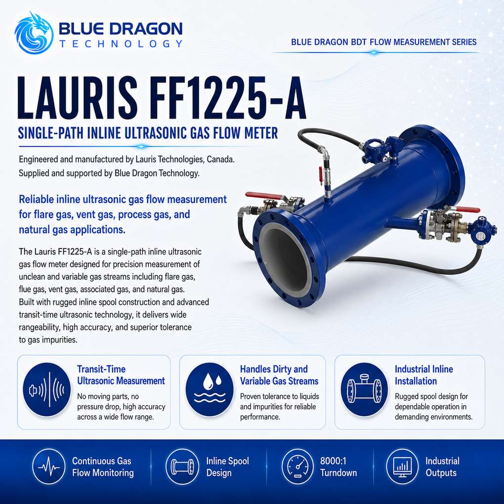 Одноканальный врезной ультразвуковой расходомер газа Lauris FF1225-A